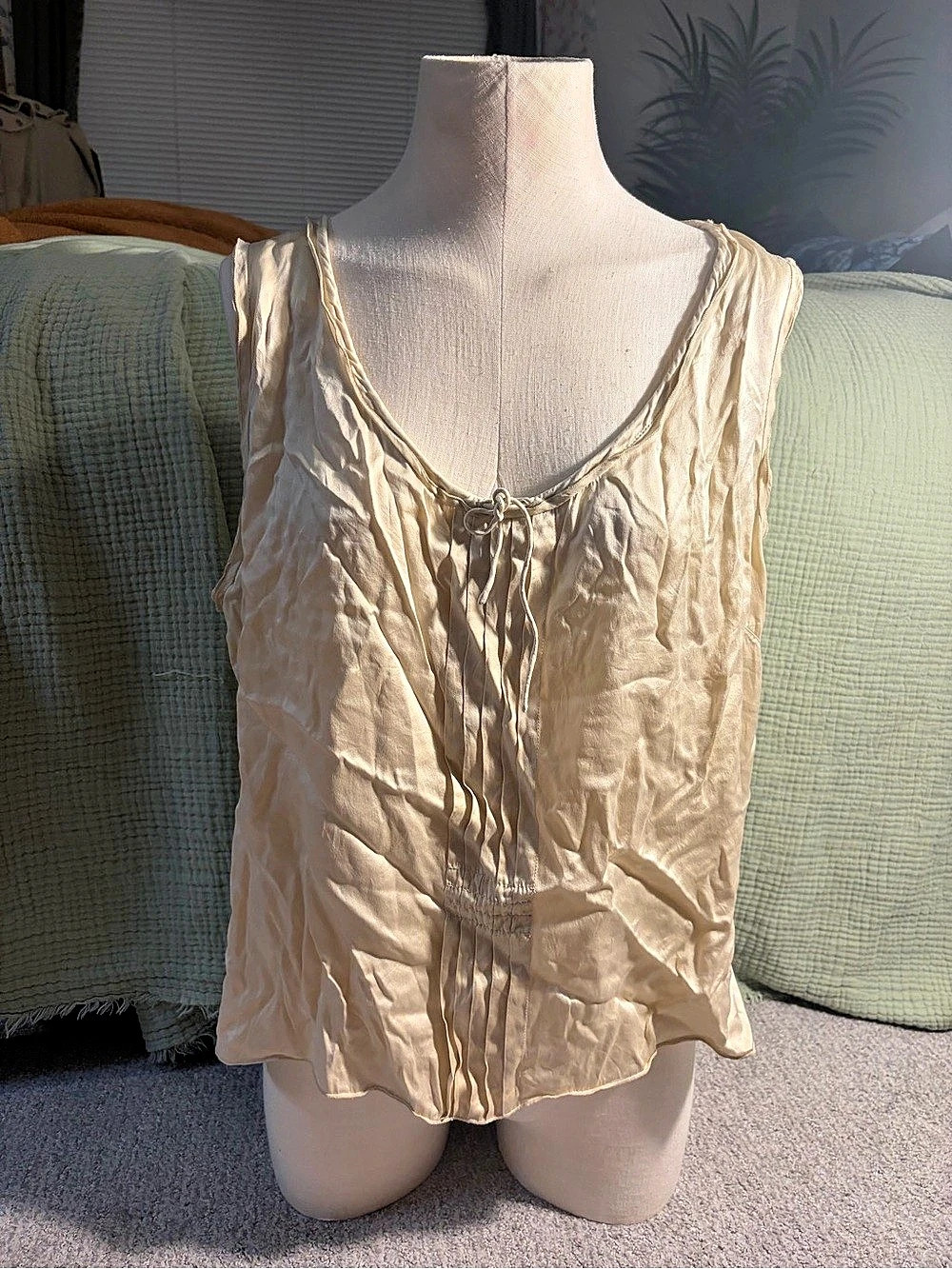 So Be It -  Silk Camisole in Cream Size XL